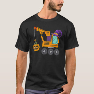 Crane Truck Pumpkin Toddler Baby Boys Halloween Ki T-shirt