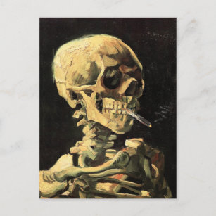 Crâne Van Gogh avec carte postale Burning Cigarett