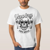 Crâne Vaping - T-shirt gras & Edgy (Devant)