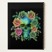 CRÂNE VERT DE LA MORT AVEC FLEURS (Dos)