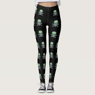 Crâne vert grand crâne leggings
