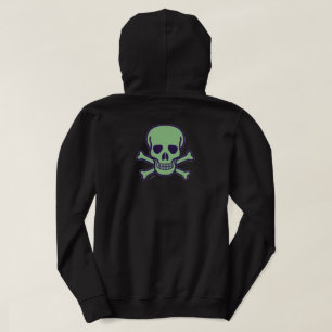 Crâne vert hommes noir sweat - shirt à capuche ret