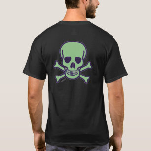 Crâne vert hommes noir T-shirt dos