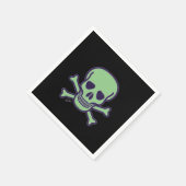 Crâne vert noir serviettes en papier à cocktail (Coin)