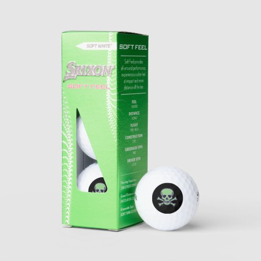 Crâne vert noir Srixon Soft Fee balles de golf 3 p (Conditionnement)