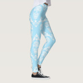 crâne victorien bleu leggings (Droite)