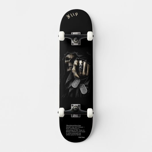 Crâne "votre tour" Skateboard avec devis personnal (Recto)