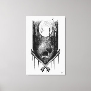Craneo-nachtlandschap Canvas Afdruk