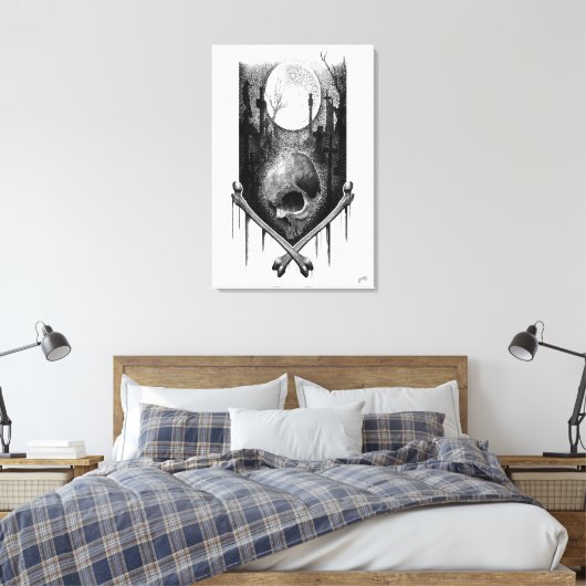 Craneo-nachtlandschap Canvas Afdruk (Insitu (Slaapkamer))