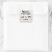 Crânes à sucre Rustique Roses Stickers Étiquette (Sac)
