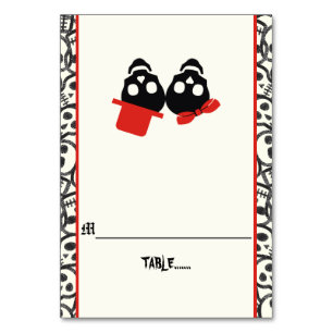 Crânes amusants Carte d'escorte mariage rouge Hall