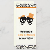 Crânes amusants Programme de mariage d'orange d'Ha (Devant / Derrière)