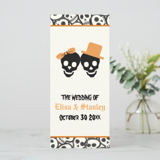 Crânes amusants Programme de mariage d'orange d'Ha (Debout devant)