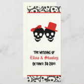 Crânes amusants Programme de mariage rouge Hallowe (Devant / Derrière)