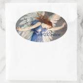 Crane's Angel of Peace Kerstmis Ovale Sticker (Tas)