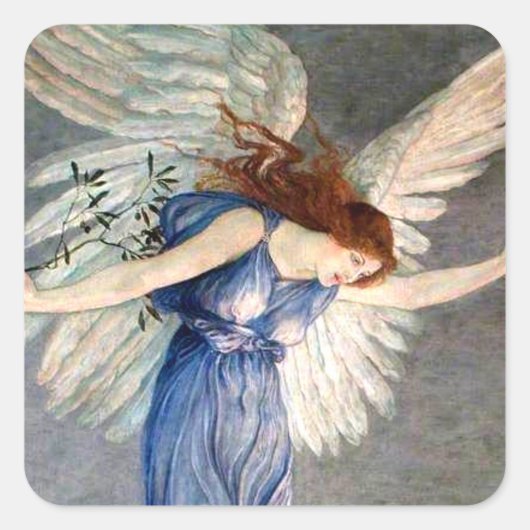 Crane's Angel of Peace Vierkante Sticker (Voorkant)