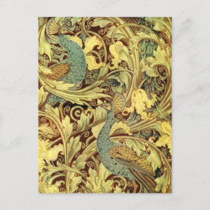 Crane's Art Nouveau Peacock Garden Briefkaart