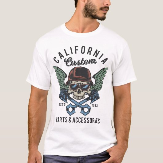 Crânes avec ailes casques (couleur) T-shirt (Devant)