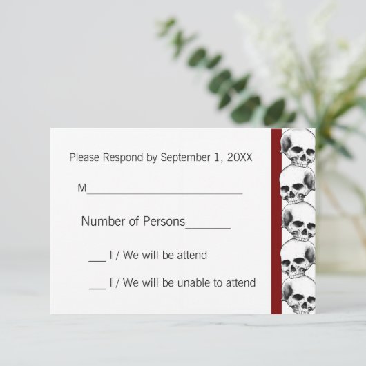 Crânes avec carte RSVP Bande (rouge) (Debout devant)