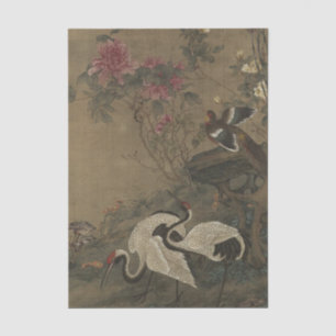 Cranes Birds Peonies van Ma Yuanyu Tissuepapier