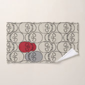 Crânes - Bone White et Bat Black (Serviette à main)
