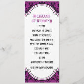 Crânes damas violet, programme de mariage noir (Dos)