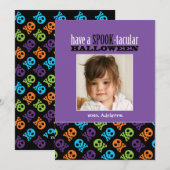 Crânes dans les os Carte photo d'Halloween (Devant / Derrière)