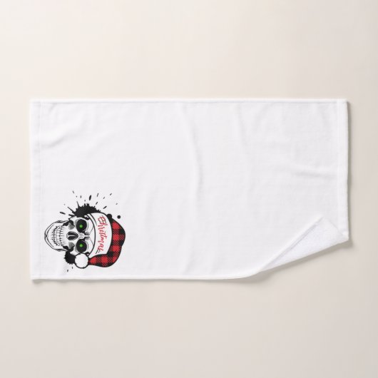 Crânes de Noël Père Noël (Serviette à main)
