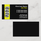 Crânes de splat de peinture jaune noir cartes pers (Devant / Derrière)