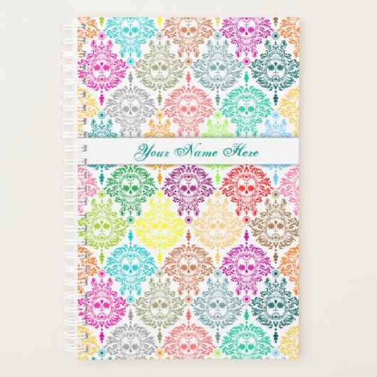 Crânes de sucre chic couleur damas mortes (Devant)