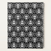 Crânes de sucre chic damassé blanc sur noir (Dos)