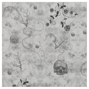 Crânes déplaisants tissu gothique victorien