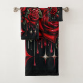 Crânes dorés & Roses rouges scintillent Glamour go (En situation)