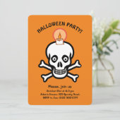 Crânes effrayants d'Halloween sur invitation orang (Debout devant)