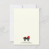 Crânes élégants Halloween rouge mariage noir RSVP (Dos)