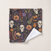 Crânes enchantés et fleurs toxiques (Gant de toilette)