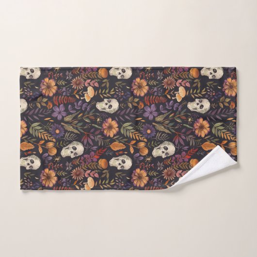 Crânes enchantés et fleurs toxiques (Serviette à main)