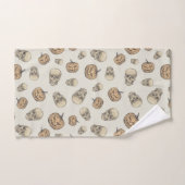 Crânes et Citrouille Motif d'Halloween (Serviette à main)