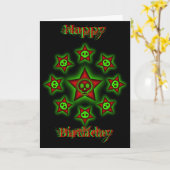 Crânes et étoiles Carte d'anniversaire (Fleur jaune)