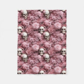 Crânes et fleurs ! Couverture rose et crème ! (Devant)