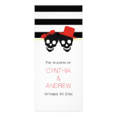 Crânes et rayures rouge Programme de mariage Hallo (Devant)