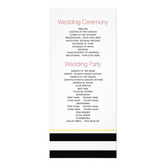 Crânes et rayures rouge Programme de mariage Hallo (Dos)