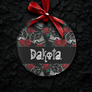 Crânes et roses rouges   Glam gothique moderne per