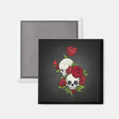 Crânes florales Dia de los Muertos | Magnet (Recto/Verso)