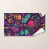 Crânes florales personnalisées (Serviette à main)