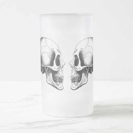 Crânes givrés 16 oz de verre givrée Mug (Centre)