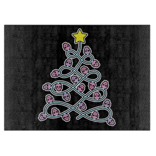 Crânes gothiques Arbre de Noël Planche à découper (Devant)