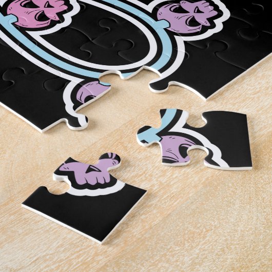 Crânes gothiques Arbre de Noël Puzzle (Côté)