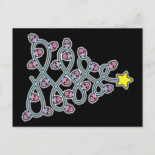 Crânes gothiques Carte postale Arbre de Noël