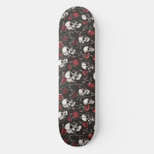 Crânes gothiques et skateboard Rose (Recto)
